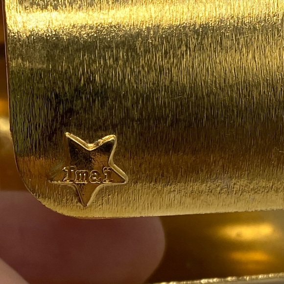 IMAI France Cuff Bracelet Artisian Handmade in Paris Gilded - Picture 2 of 2